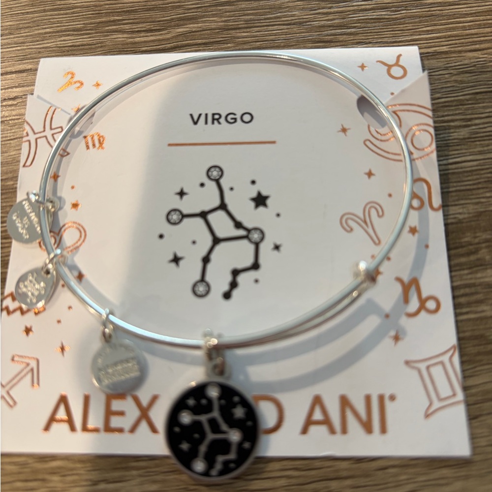 Alex and Ani Silver and Black Virgo Constellation Bangle
